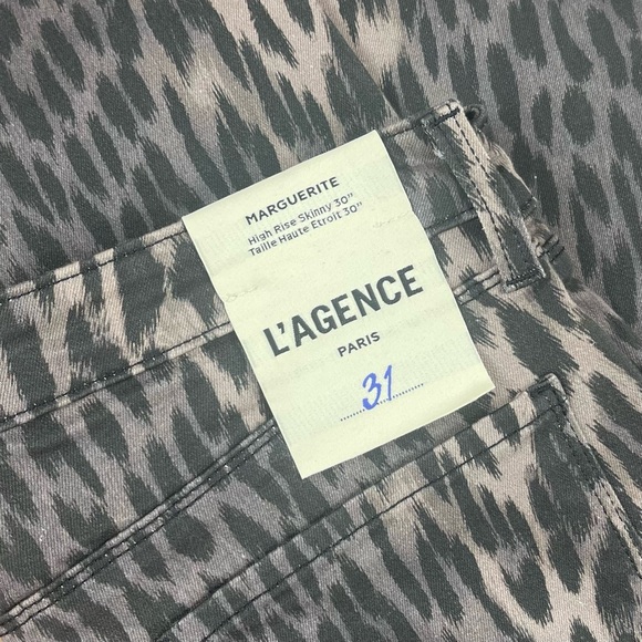 L’AGENCE Paris l 31 Marguerite Leopard Print High Rise Skinny 30” Stretch Jeans - Picture 10 of 15